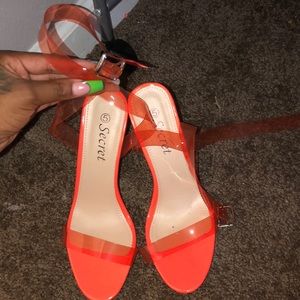 Orange strap heels